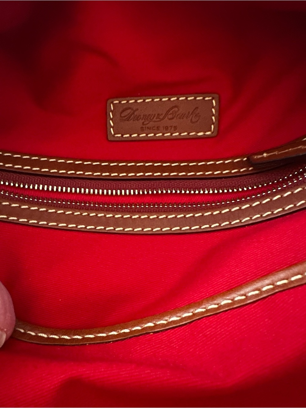 Dooney & Bourke LARGE Red Pebbled Leather Satchel - Shoulder Bag NWT $598 MSRP - Picture 13 of 15